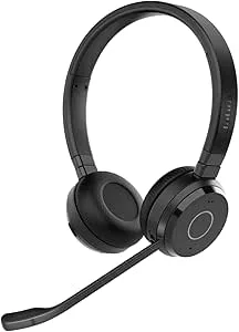 Jabra Evolve 65 TE trådlösa stereohörlurar Microsoft Teams certifierade, 30 m räckvidd, 12-timmars batteri, USB-A, dubbel anslutning – svart