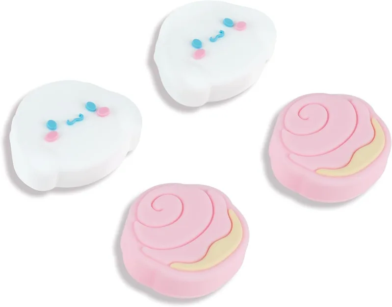 4 st Switch/OLED/Lite tumgrepp Kawaii Charactor tumgrepp joystick mjukt silikonskydd för JonCon söt hund rosa vit