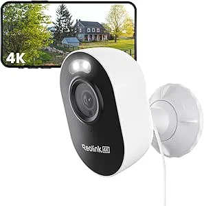 Reolink, 4K Wi-Fi Outdoor Security Camera med 2,4/5 GHz Dual-Band Wi-Fi 6, Smart Detection, Spotlight Night Vision, 24/7 kontinuerlig inspelning, tvåvägs ljud, siren, vädersäker, Lumus Pro