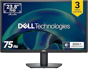 Dell SE2425H 24" Full HD (1920 x 1080) skärm, 75Hz, VA, 5ms, VESA (100 x 100 mm), HDMI, VGA, 3 års garanti, svart