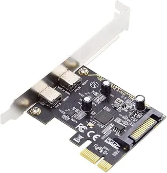 NFHK USB3.1 Gen1 5 Gbps dubbel typ-C USB-C hona till PCI-E Express 1x kortadapter ASM1042 med låg profilfäste