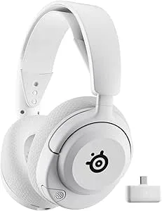 SteelSeries Arctis Nova 5 Trådlösa multisystem-spelheadset — vit— Neodymium magnetiska drivrutiner — Över 100 ljudförinställningar — 60 HR – 2,4 GHz eller BT batteri