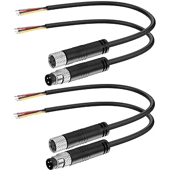 YACSEJAO 2 par M8 3-stift seriell kabel
