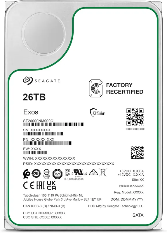 Seagate Exos 26 TB Int. Serverhårddisk ST26000NM000C