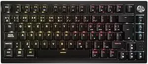 Corsair K65 Plus trådlöst 75% RGB, hett utbytbart mekaniskt speltangentbord – försmorda MLX Fusion Touch-brytare – PBT-tangenter – QWERTY ES – svart