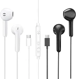MAS CARNEY 【2 Pack】 USB C-Hörlurar med Kabel TH9