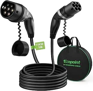 Deltaco E-Charge laddningskabel T2-T2 1P 16A 7M 3,6kw