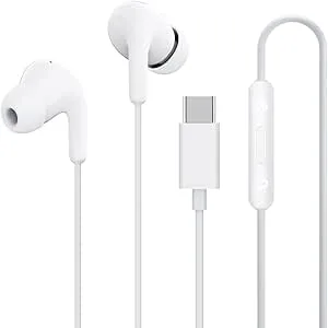 XIAOMI Typ-C in-ear hörlurar med 12,4 mm drivrutiner, HD-mikrofon och IP54 damm- och vattenbeständighet (vit)