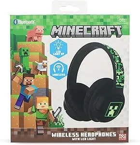 OTL Technologies Minecraft vikbara trådlösa hörlurar med LED-ljus