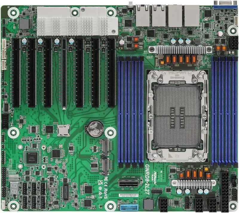 ASRock Rack server moderkort GNRD8-2L2T CEB enkelt uttag E2 (LGA 4710) Intel Xeon 6700E-serien Dual 10GbE