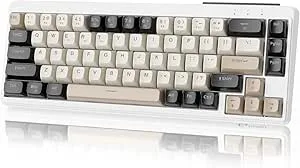 Ziyou Lang×Freewolf M68 Tkl Trådlöst Speltangentbord, Kompakt 3-Läges Membrantangentbord 2,4ghz/Bt5.1/Usb-C, 19 Tangenter Anti-Ghosting, Spherica Keycaps, Uppladdningsbart 2000mah