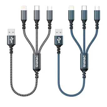 GIANAC Multi USB-kabel [2 stycken 0,5 m]