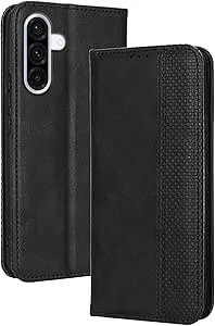RankOne Flip-läderfodral mobilskal för Samsung Galaxy A56 5G (6,6 tum tum) svart