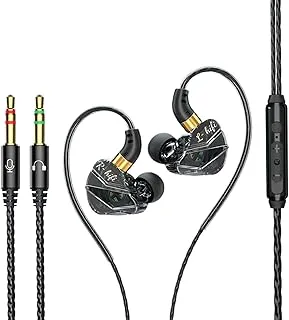 Trådbundna in-ear-hörlurar, in-ear-hörlurar med mikrofon, trådbundna in-ear-hörlurar 2-i-1 hörlurar