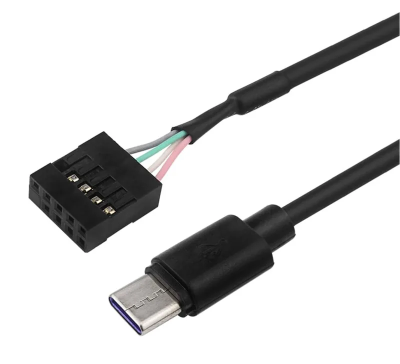 USB 2.0 9-stifts moderkortshuvud till USB-C adapterkabel