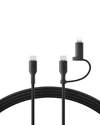 Belkin 2-i-1 Laddningskabel Med USB-C Och Lightning-Anslutning