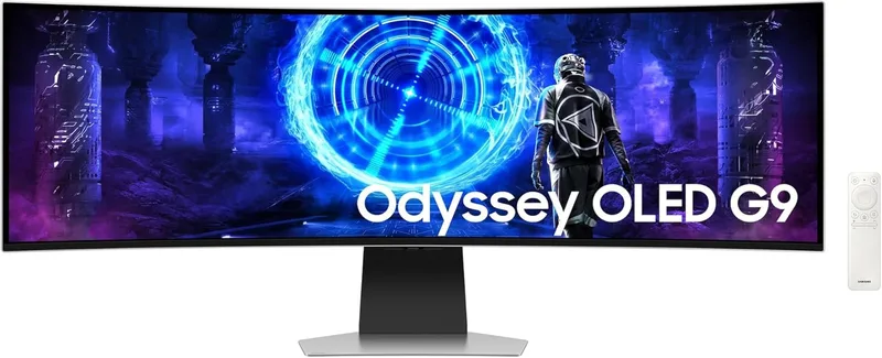 Samsung G95SD platta pc-skärmar 124,5 cm (49") 5120 x 1440 pixlar Dual QHD OLED Silver