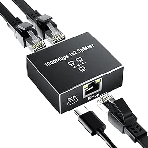 GlasFlength LAN-splitter 1 till 2 1 000 Mbps Ethernet-splitter