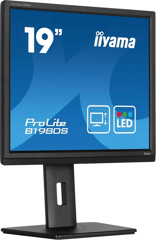 iiyama Prolite B1980S-B1 LED-skärm 48 cm 19" SXGA HDMI DP Höjdjustering Vridbar svart
