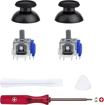 Mcbazel TMR elektromagnetiska joysticks ersättningsverktyg för PS5-kontroll, ersättningstillbehör för stavar med 3D analog tumspaksskydd för PS5 DualSense/DualSense Edge Controller