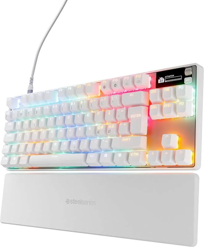 SteelSeries Apex Pro TKL Gen 3 White OmniPoint 3.0 – Justerbar aktivering – Rapid Trigger – Spelredo inställningar – Sky