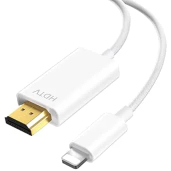 Oliveria iPhone HDMI-kabel, 1080P HD Lightning-kabel, kompatibel med digital AV-skärm för iPhone14, 13, 12, 11, iPad, Plug and Play-enheter