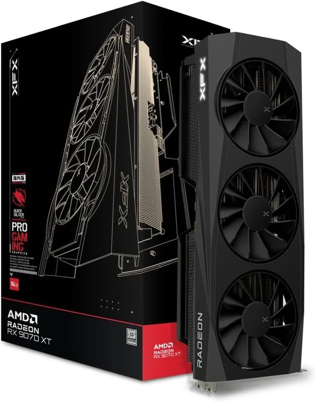 XFX Quicksilver AMD Radeon RX 9070XT Gaming Edition med 16 GB GDDR6 HDMI 3xDP, AMD RDNA™ 4 (RX-97TQICKB9)