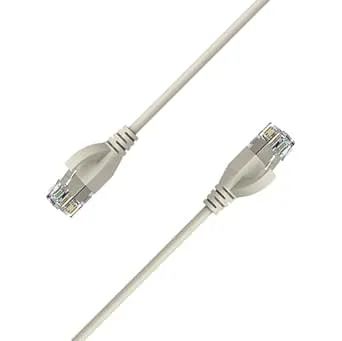 Elfcam - Cat6A Ultra Slim Ethernetkabel 10Gbps 32AWG UTP OD2,8mm 500MHz, Tunn Cat 6A RJ45-kabel 10Gb för LAN, Router, Modem, Xbox, Bärbar dator och Servrar, Vit, 2 Meters