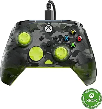 Turtle Beach Rematch Core kabelansluten spelkontroll – Licensierat för Xbox Series X|S, Xbox One och Windows-datorer, Ghost-svart kamo/Gul
