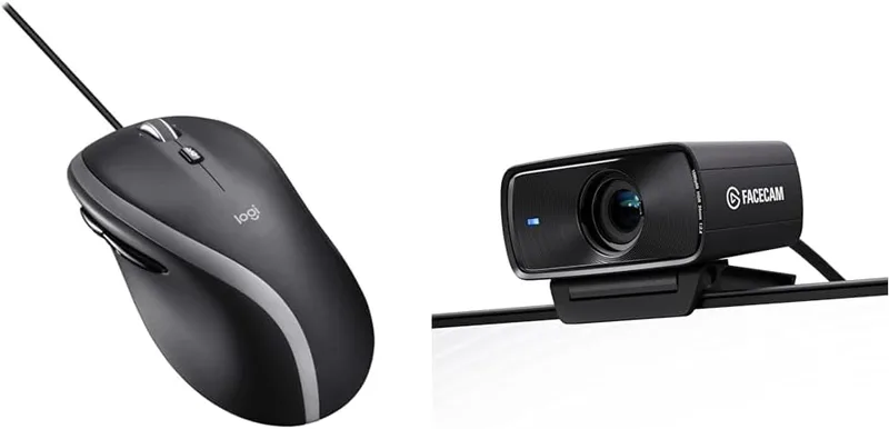 LOGICOOL Logitechs avancerade sladdanslutna mus & Elgato Facecam MK.2