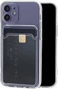 Chengyuanfeng för iPhone 12 mini Skal med korthållare Ultra-Tunt 1,5 mm Transparent Kortskal i Anti-Gulnande TPU med Kortfack Wallet Case med Kortplats för Kontaktlös Pendling (SL), Campus & Gym