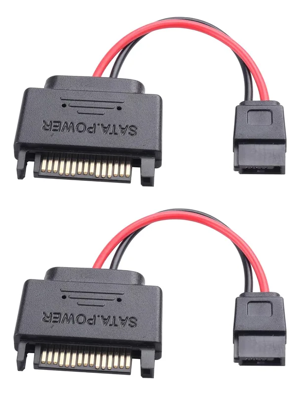 SATA 15-stifts hane till 6-stifts kvinnlig adapterkabel