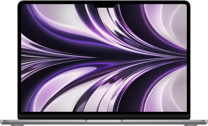Apple MacBook Air, 2022 Med M2 Chip 8CPU & 10GPU (13-tum, 8GB RAM, 512GB lagring SSD) (QWERTY Engelska) Rymdgrå (Renoverad)