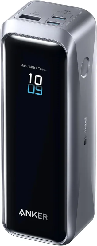 Anker Prime Power Bank, 20100mAh, 3 Portable Charger with 220W Max Power, Two-Way Charging, TSA Approved, App Control, for MacBook, iPhone 16/15 Series and more(Base not included)