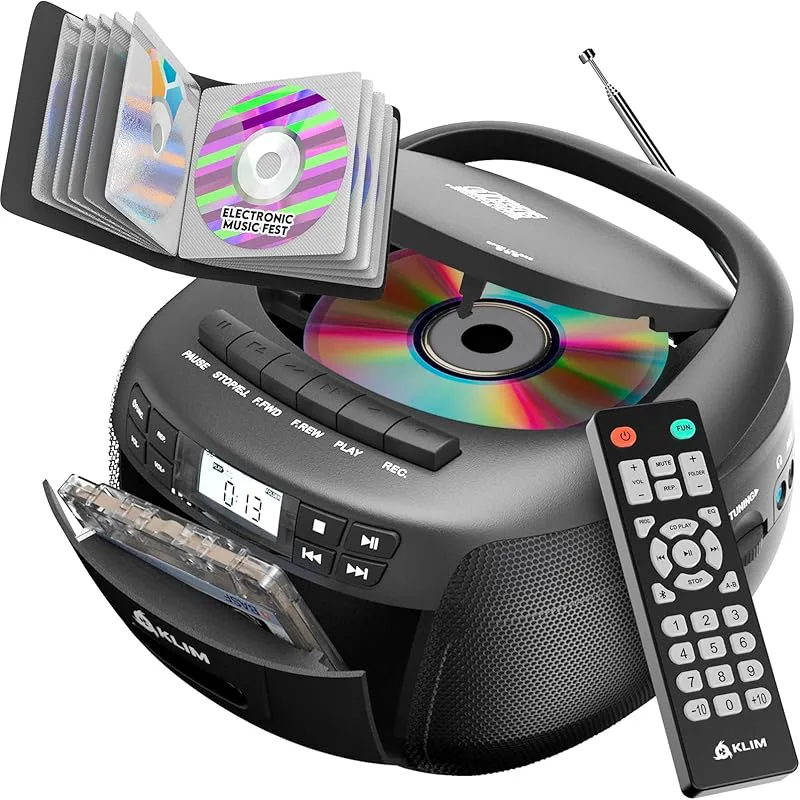 KLIM CD-spelare och kassettbandspelare med fodral