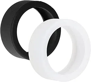 2 PCs Nya Silikonringar Täckt, Tunn Lätt Hud Vänliga Smart Ringar Silikon Protector Anti Scratch Elastiska Fallet för Kvinnor Män Tränar Ut Gym Svarta och Vitt (S)