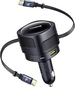 Baseus Enjoyment Max billaddare med USB-C-kablar och USB-A US