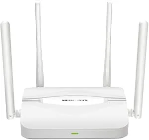 Mercusys TP-Link MR25WBE Trådlös router 7 BE3600Mbps dubbelband, 4 Gigabit anslutningar, 4 hög-gain-antenner, 160 MHz kanaler, 4K-QAM, MLO, WPA3-säkerhet, appkontroll, stöder xDSL