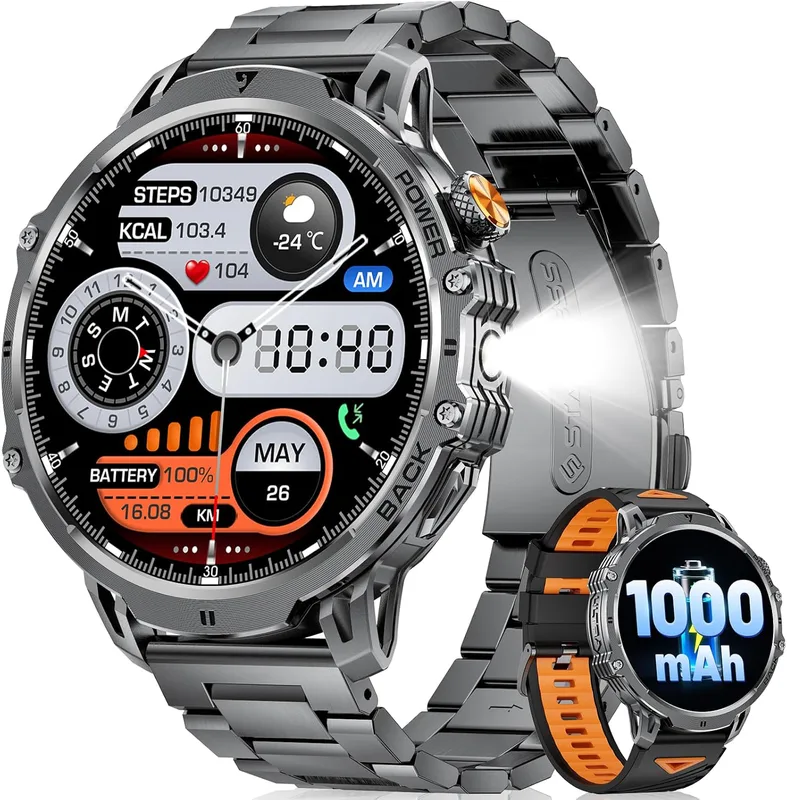 Smartwatch för män 1 000 mAh batteri