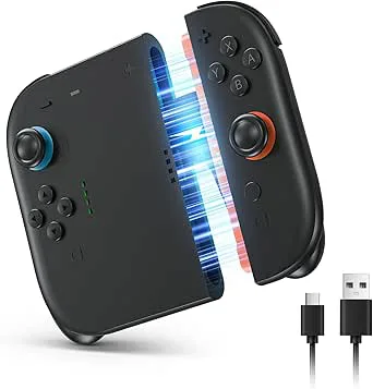 LONGYI Laddningsgrepp för Switch 2 med stark magnetisk attraktion, ergonomisk design, slitstarkt komfortgrepp, kompatibelt med Switch 2-konsolens JoyCon-kontroll