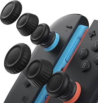 JSAUX Tumgrepp för Nintendo Switch 2 (uppgraderat halkskydd), tumgreppskåpor, ergonomisk design, förbättrat spelgrepp, bekvämt och hållbart, Joycon stickskydd – blå och orange, 3 par (6 st)