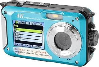 Tbest 4K Underwater Camera 64MP Dual Screen 10ft Rainprocess 16x Digital Zoom Auto Focus med 64 GB Memory Card för Snorkling SCUBA DABBING ABS 2.8 -tu