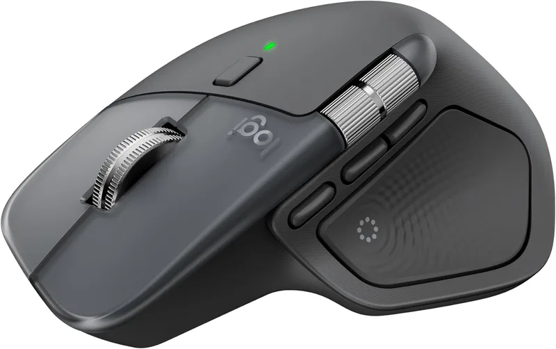 Logitech MX Master 4, ergonomisk trådlös mus med avancerad haptisk feedback, ultrasnabb rullning, USB-C-laddning, Blueto