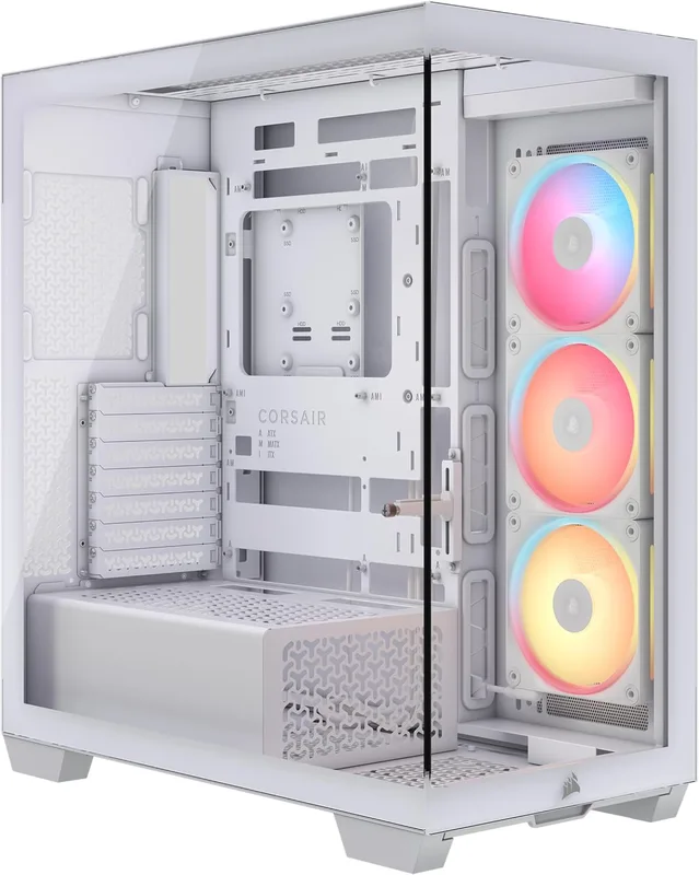 CORSAIR 3500X LX-R RGB Mid-Tower Datorchassi – 3 förinstallerade LX120-R RGB-fläktar, iCUE LINK Hub