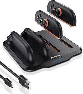 ELUTENG 4-facks Laddstation för Nintendo Switch 2-kontroller