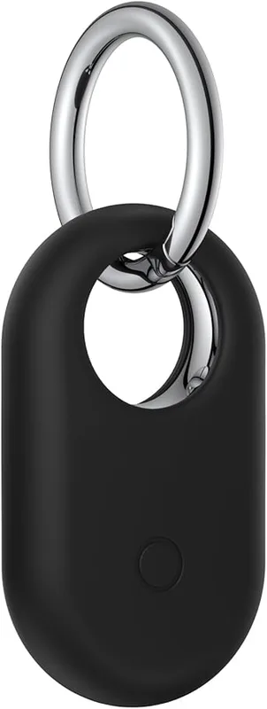 Mugust fodral för Samsung Galaxy SmartTag 2 med nyckelring, GPS-spårare, hänge, skyddsfodral för Samsung Galaxy SmartTag 2 (svart)