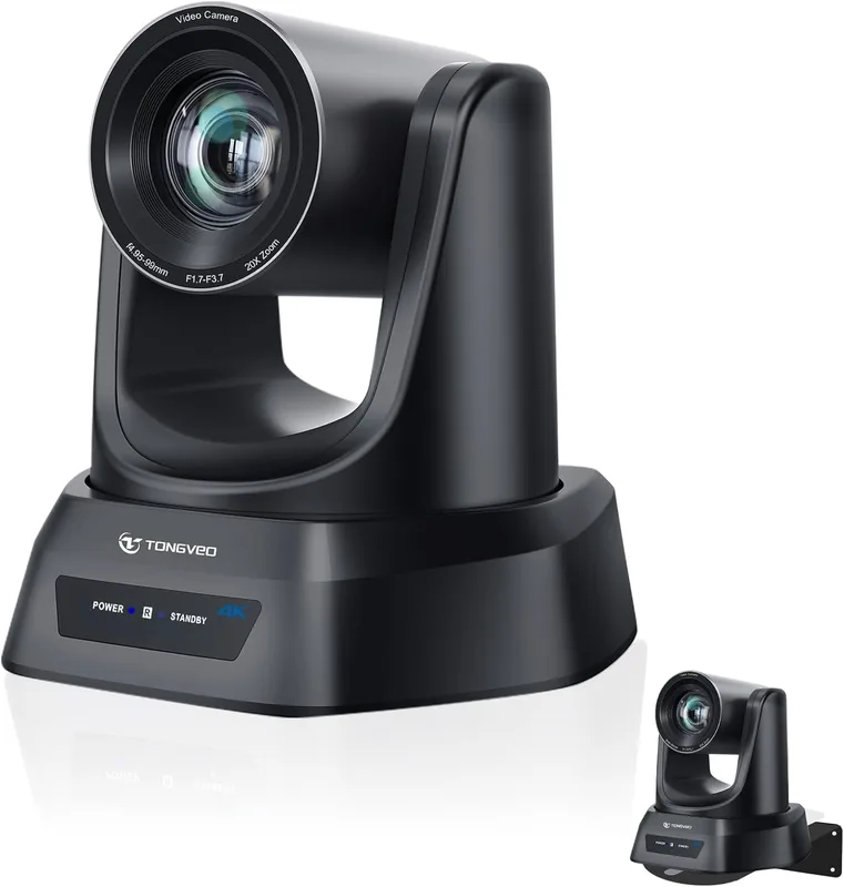 TONGVEO 4K AI PTZ-kamera med autospårning och 20x optisk zoom