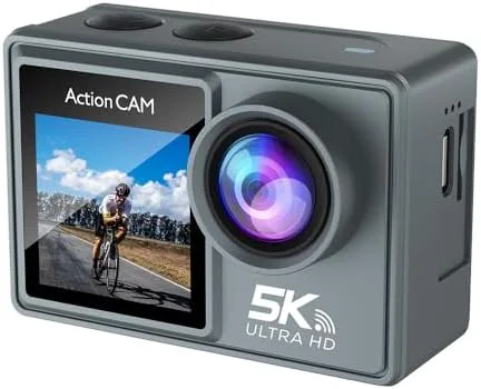 Actionkamera med 64 GB kort, vattentät äventyrsutrustning för utomhussport och reseinspelning
