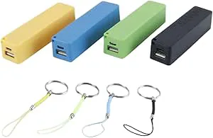 4-delat batterifodral, bärbart, svart, USB-powerbank, laddare, förpackning för 1 x 18650-batteri (ingår ej)