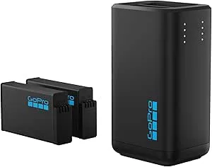 GoPro Dubbel Batteriladdare + 2 Enduro Batterier för MAX2